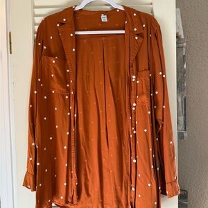 Old Navy Rust Polka Dot Shirt